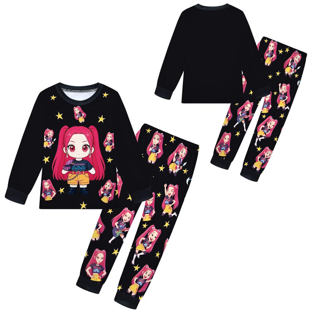 Children's Fashion Suit Skirt Round Neck Long Sleeve Top Pants