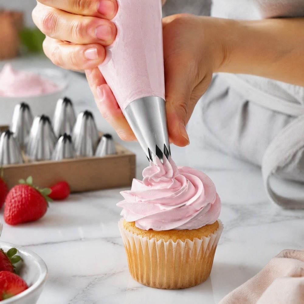 5PCS Seamless Icing Tips 5 Shape Piping Nozzles Premium Frosting Tips Birthday Cake Party