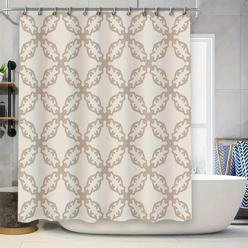 

Vintage Floral Shower Curtain Neutral Modern Style For Bathroom Decor Quick Dry Waterproof Fabric Material With Hooks W60H190(CM)-1 Pcs