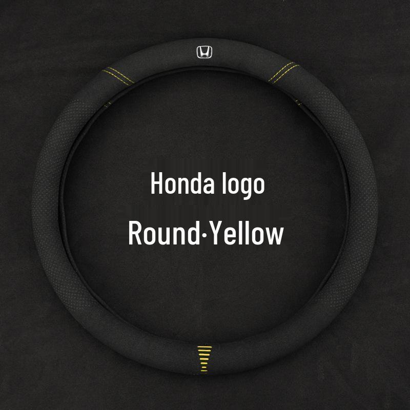 Suede & Genuine Leather Steering Wheel Cover for 9th & 10th Gen Accord - Ultra-Thin, All-Season