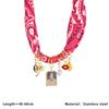 Handmade Twisted Rope Print Bandana Necklace Light Luxury Stainless Steel Shells Beach Wind Pendant Women Jewelry Gift