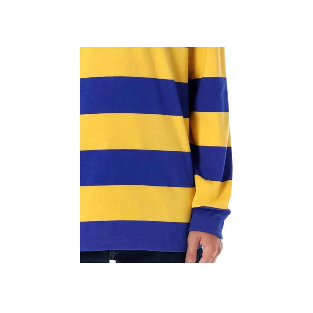 Polo Ralph Lauren Striped Logo Embroidered Long Sleeve Polo Shirt Men Tops Yellow 710717116-047