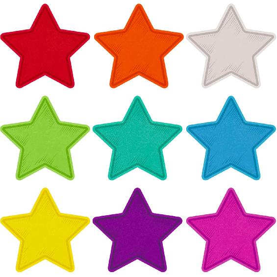 Seajan 108 Pcs Star Cutouts for Bulletin Board Chalkboard Paper Star Cutouts Decor Assorted Colors Star Accent for DIY Craft Projects Rustic Party