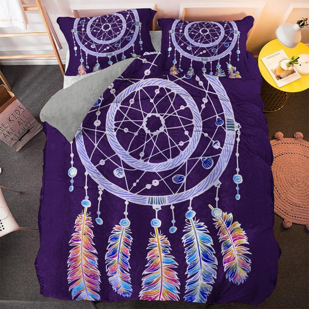 Bohemian Dream Bedding Set King Queen Size Colorful Catcher Duvet Cover Set with Pillowcase Polyester Bed Linen for Teens Girls