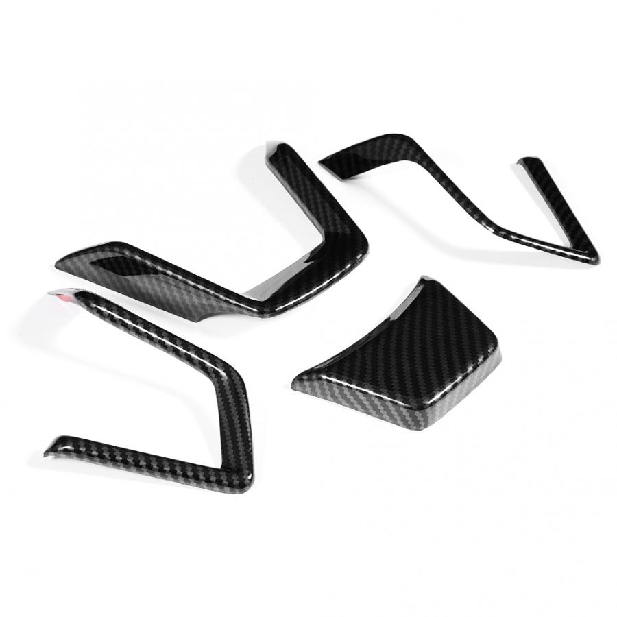 4pcs Car Interior Steering Wheel Panel Decoration Cover Trim Fit for Subaru Forester SK  Carbon Fiber Grain Car