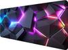 Bunte Riss 3D geometrisch e sports große Tischmatte verriegelte Kante rutschfest Mauspads 300 * 800 * 3mm