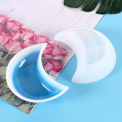 Tray Resin Mold Moon Shaped Dish Silicone Mold Epoxy Resin Mold Suitable for Jewelry Storage Plate Home Decoration