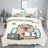 Cartoon Capybara 3D Printed Bedding Set Children's Duvet Cover Pillow Case Set Anime Polyester Cute Cartoon Home Decoration