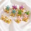 European and American Xiaoqing Fresh Wind Earrings, Colorful Jelly Flower Shape Design Earrings, Versatile Mori Earrings
