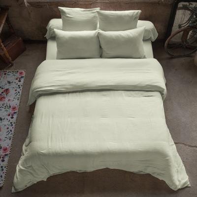 Duvet Cover 240x260 Cm In Water Green Cotton Gauze