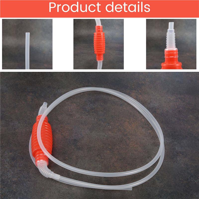 Precise 1.9 Meter Red Syphon Tube Hand Fuel Pump Siphon Hose Gas Oil Water Fuel Transfer Siphon Pump For Water