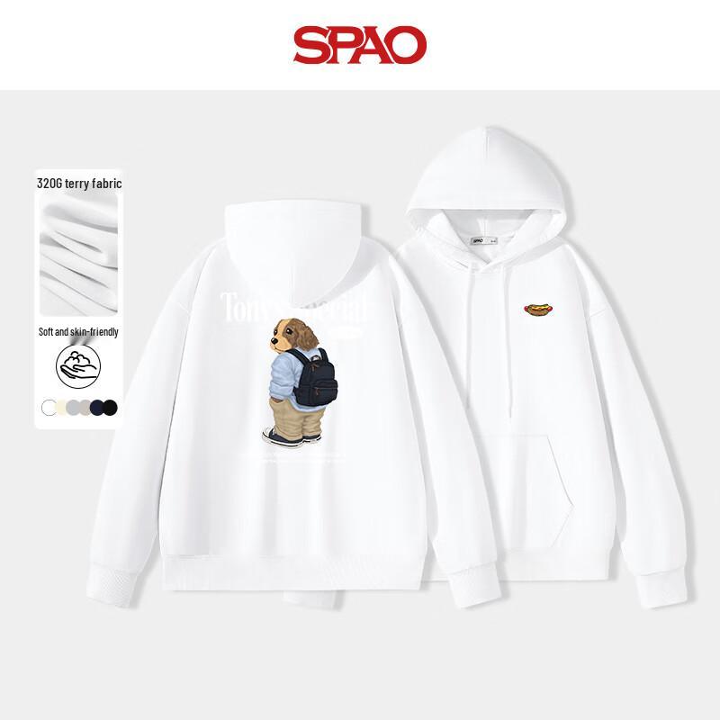 

SPAO Men s SP Schoolbag Dog Print Hooded Sweatshirt XL