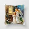 Christmas Angel Santa Claus Pillow Cover Holiday Home Decor Sofa Cushion Cushion Cover