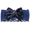 Barn Baby Girl Paljett Spets Bowknot Hårband Blinkande Turban Pannband Pannband