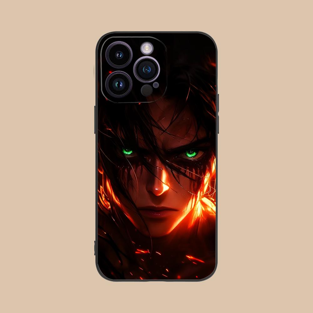 AOT Eren Mobile Cell Phone Case for iPhone 17 16 15 14 13 12 11 X XR XS 8 7 Pro Max Plus Mini Colour Protective Luxury Cover