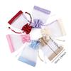 5Pcs Linen Drawstring Bags with See-Through Window, Organizer & Gift Pouch for Wedding Jewelry Store