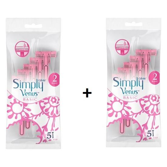 

Gillette Simply Venus 2 Basic, набор из 5 женских бритв, 2 шт.