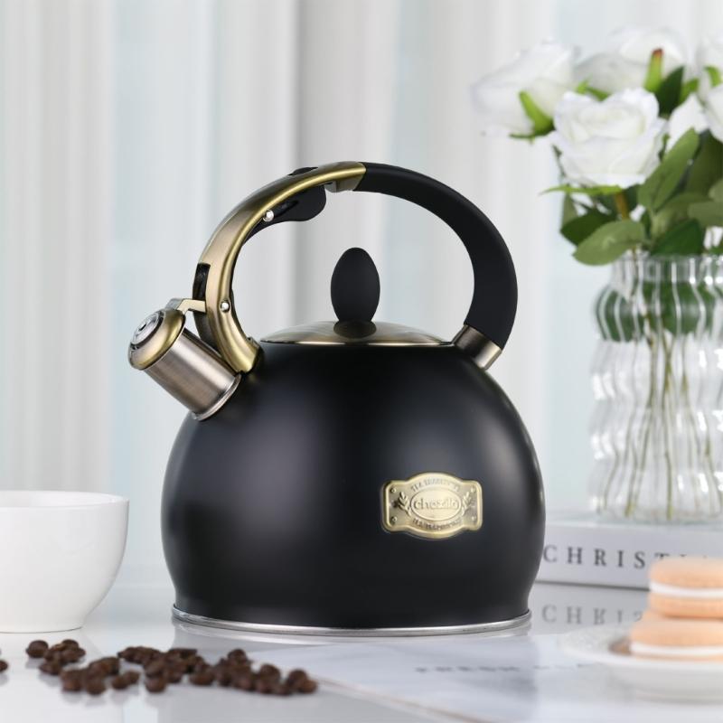 Modern Whistling Water Kettle 3L Large Capacity Ergonomic Handle Teakettle For Stovetop Gas Induction Cooktops