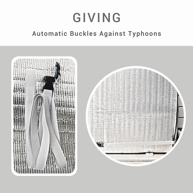 Laser Metal Aluminum Foil Air Conditioner Outdoor Unit Cover Protector Sunshade Rainproof Dustproof AC External Machine