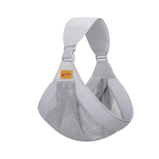 

Рюкзак-кенгуру Регулируемый на одно плечо Дышащий Эргономичный Экономия труда Легкий вес для новорожденных и малышей Половинчатый слинг с держателем на бедро A серый