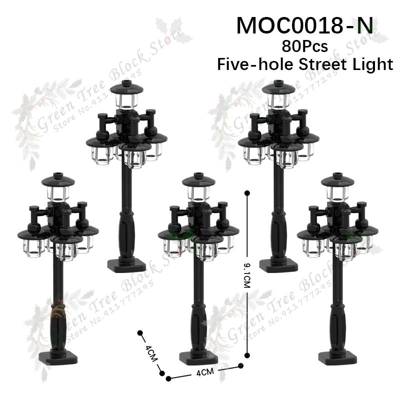 Modele Semafor Seria Oraș MOC Blocuri de Construcție DIY Asamblare Lampă Stradală Bancă Accesorii Cărămizi Jucării Educative Pentru Copii