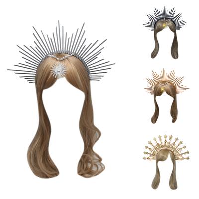 DIY Diademe Kronen Festzug Abschlussball Engel Stirnband Junggesellinnenabschied Haaraccessoires Vintage Heiligenschein Diademe Haarreif DIY