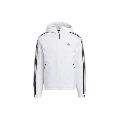 Unifarbene Logo-Streifen-Print Kapuzen-Reißverschlussjacke Herren Oberbekleidung Weiß HN2122