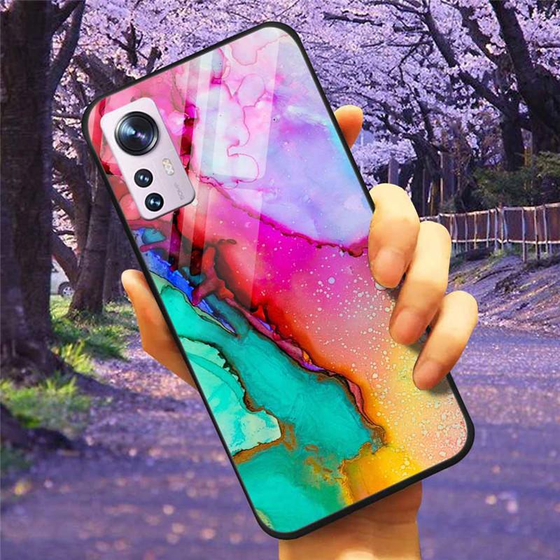 For Xiaomi 12T / 13T Case Tempered Glass SPACE Marble Luxury Hard Back Cover for Xiaomi 13T Pro / 12TPro Bumper for Xiaomi13T