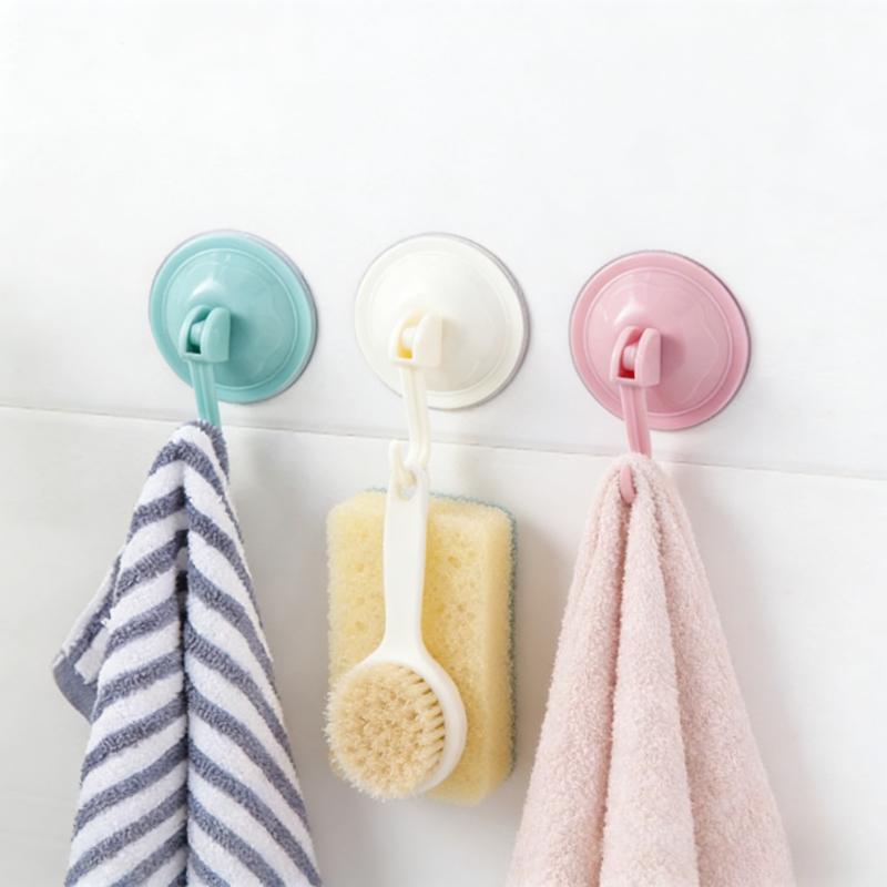 3Pcs Strong Suction Cup Hooks, Waterproof Vacuum Hanger Hooks for Bathroom Kitchen Towel Coat Spoon Utensil Holder
