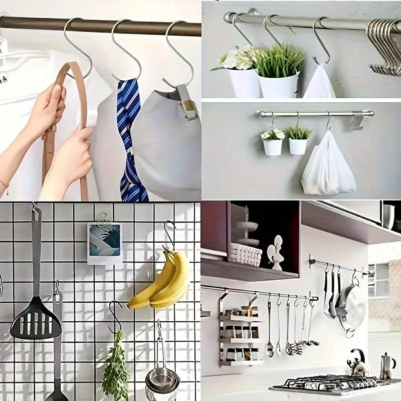 20 Stück Schwerlast-S-Haken aus Edelstahl - Rostfreie Küchenhaken, Gebogenes Design, Platzsparender Organizer für Töpfe, Pfannen, Taschen, Tassen, Besteck