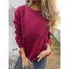 Women's Fashion Solid Color Long Sleeved Round Neck Pullover Casual Sweatshirt Top