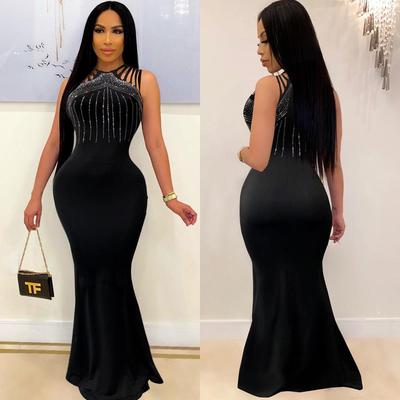 K8976 Sexy Europäisches & Amerikanisches Slim Fit Nachtclubkleid mit Hot Drill
