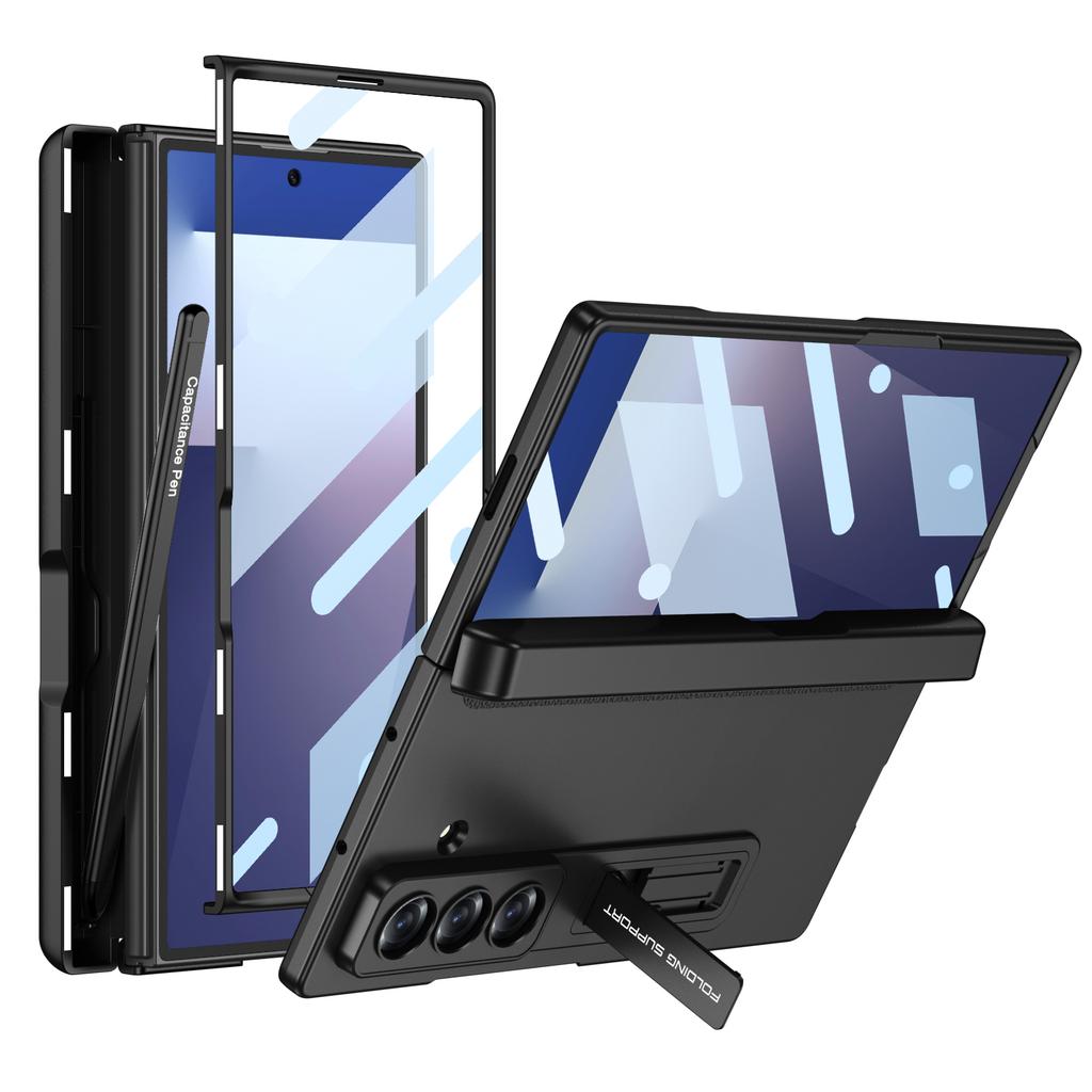 Magnetische Scharnier 360 Beschermhoes voor Samsung Galaxy Z Fold 7 6 5 Penhouder Schermglas Standaard Cover voor Galaxy Z Fold7 Hoes