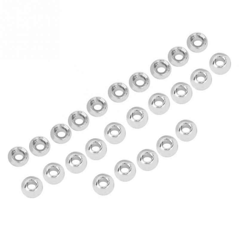 Buy 25 Pcs Slotted Tungsten Fly Tying Round Beads Jig Hooks Fishing