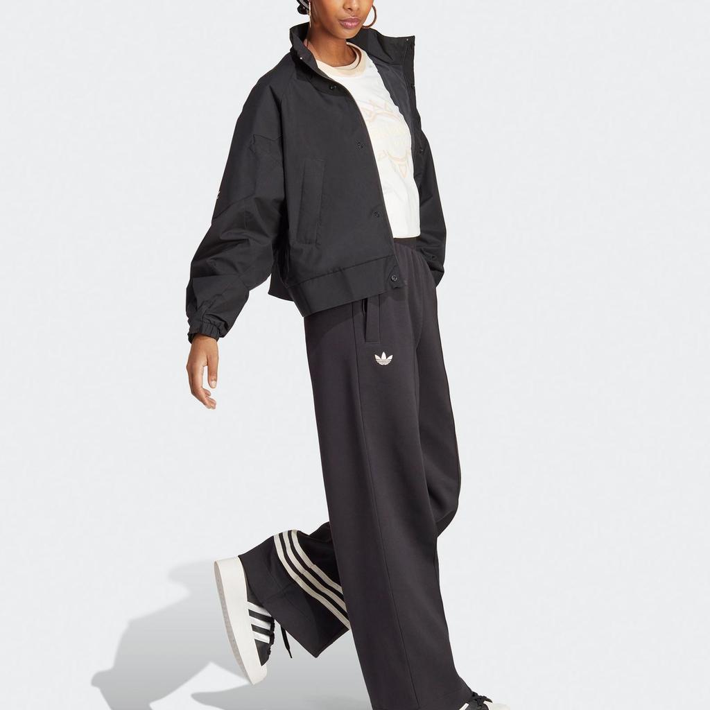 adidas Originals Women's Loose Fit Stand Collar Sports Casual Jacket Black Women IB7374