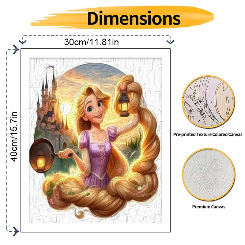 Disney Rapunzel oil painting art painting kit handmade diy gift home decoration wall decor princess character design for craft project