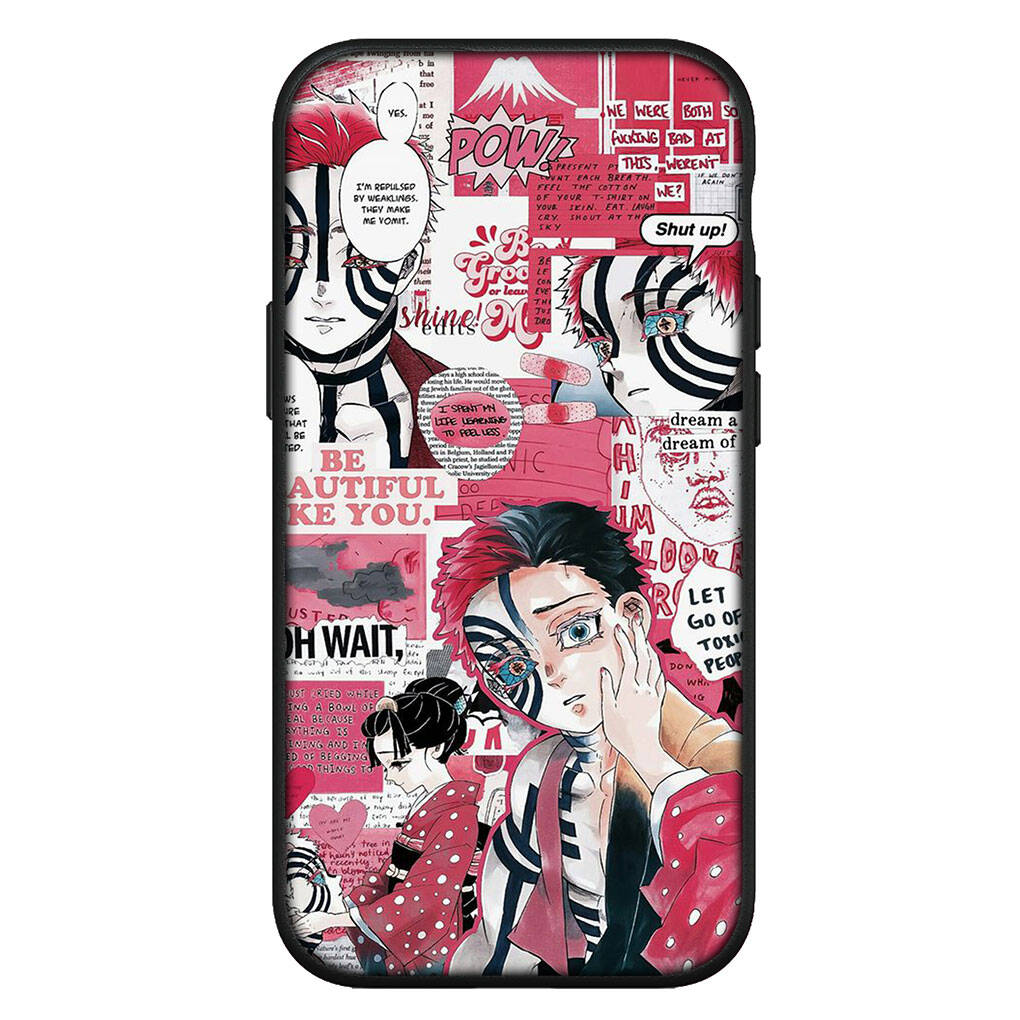Kryt pro iPhone 17 16 15 Xiaomi Poco Redmi Note 14 13 12 Pro Max 9 16e Samsung Galaxy S25 S24 S23 OPPO Huawei Kreslený Demon Slayer Akaza Pouzdro na telefon