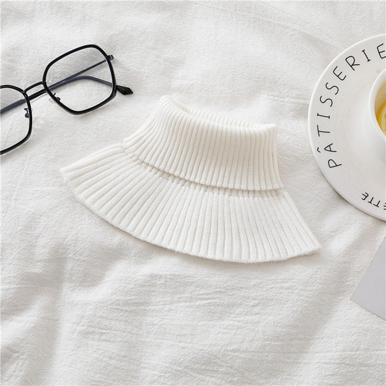 

Поддельный воротник, теплая шарф-манишка, утолщенная вязаная защита для шеи One Size белый