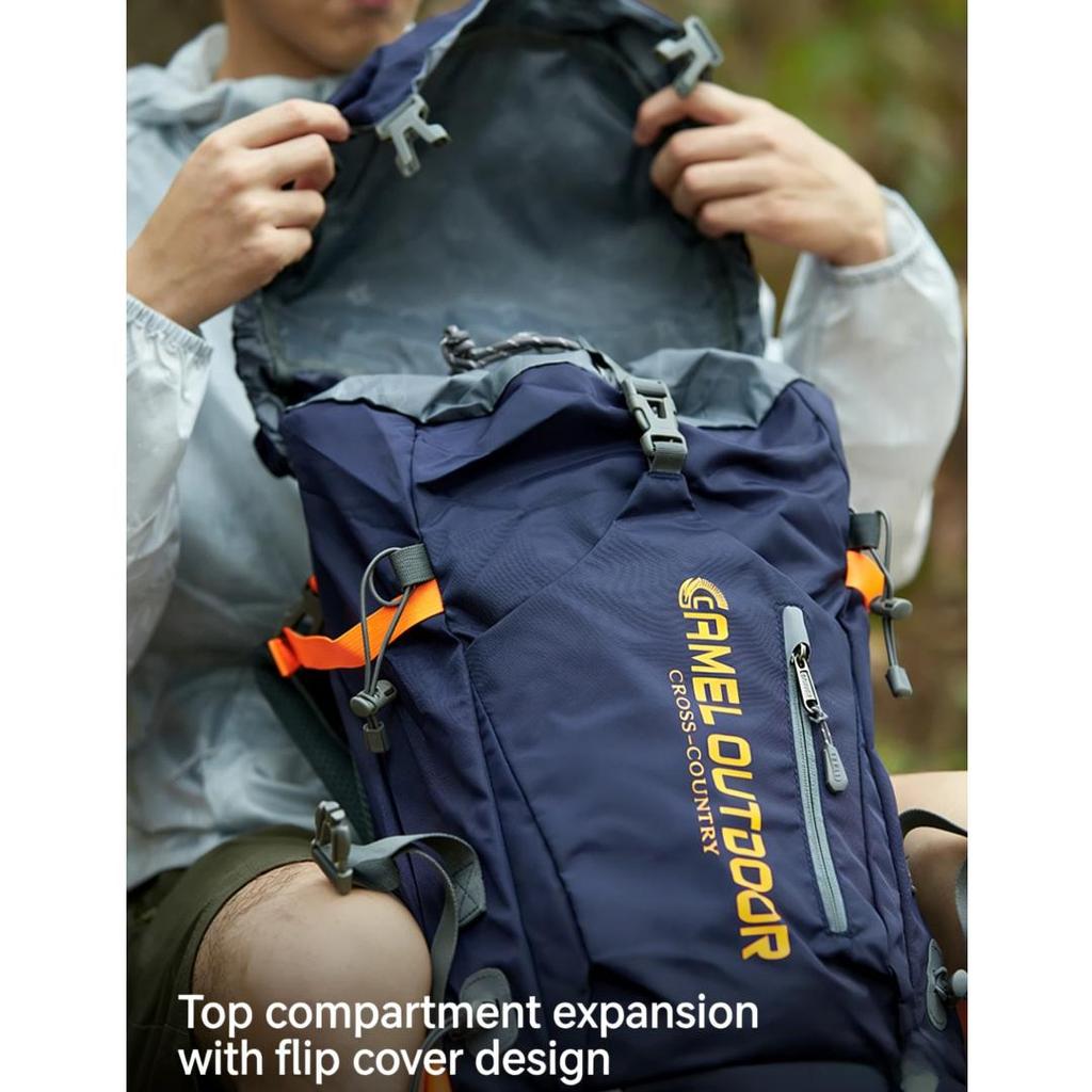 Camel Hiking Backpack, Large Capacity, Multi-Functional Design, Travel Model 7S3AC3034A, Navy Blue, 65*34*25cm