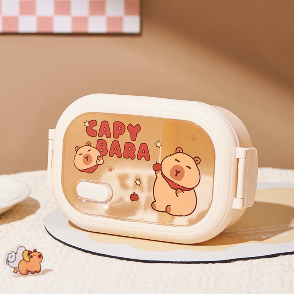 New Capybara Lunch Box Grid Leak Proof Meal Boxes Seal 1320ml Large Capacity Crisper for Outdoor Picnic School 3990₽