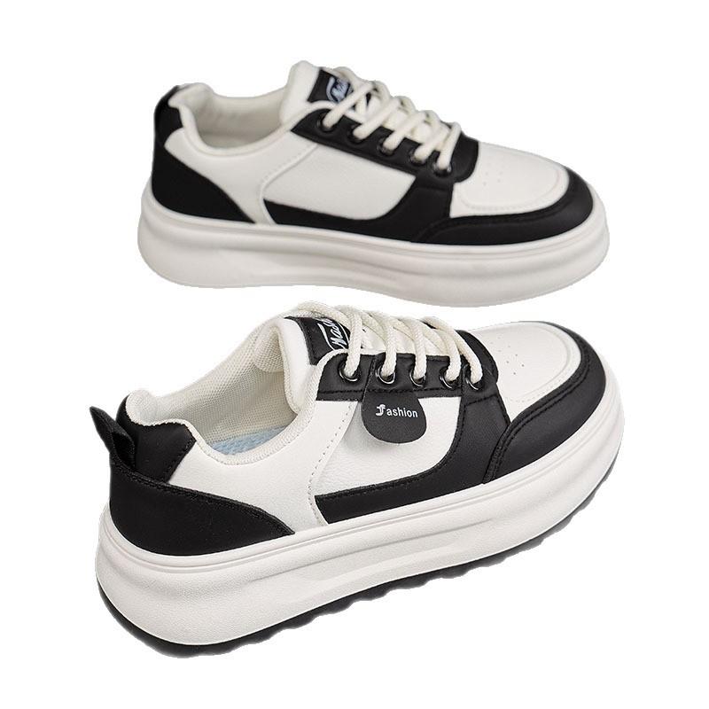 Thick soled white shoes for women mesh shoes for autumn  breathable and casual sports board shoes for students