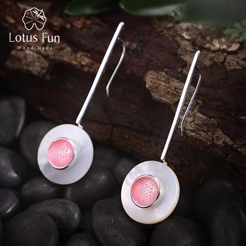 

Lotus Fun настоящее серебро 925 пробы подарок на день Святого Валентина You Are My Planet креативный дизайн изящные ювелирные изделия серьги-подвески для женщин