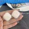 New Korean Geometric Rhombus Heart-shaped Plush Stud Earrings for Women Cute Temperament Girlish High-end Earrings Jewelry Gift
