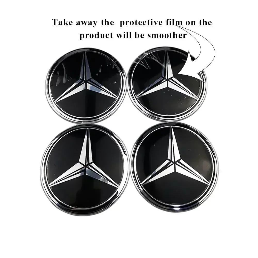 56mm for Mercedes Benz Car Wheel Center Hub Emblem Sticker W203 W204 W205 W209 W210 W211 W212 W176 W166 W163 W221 Decoration