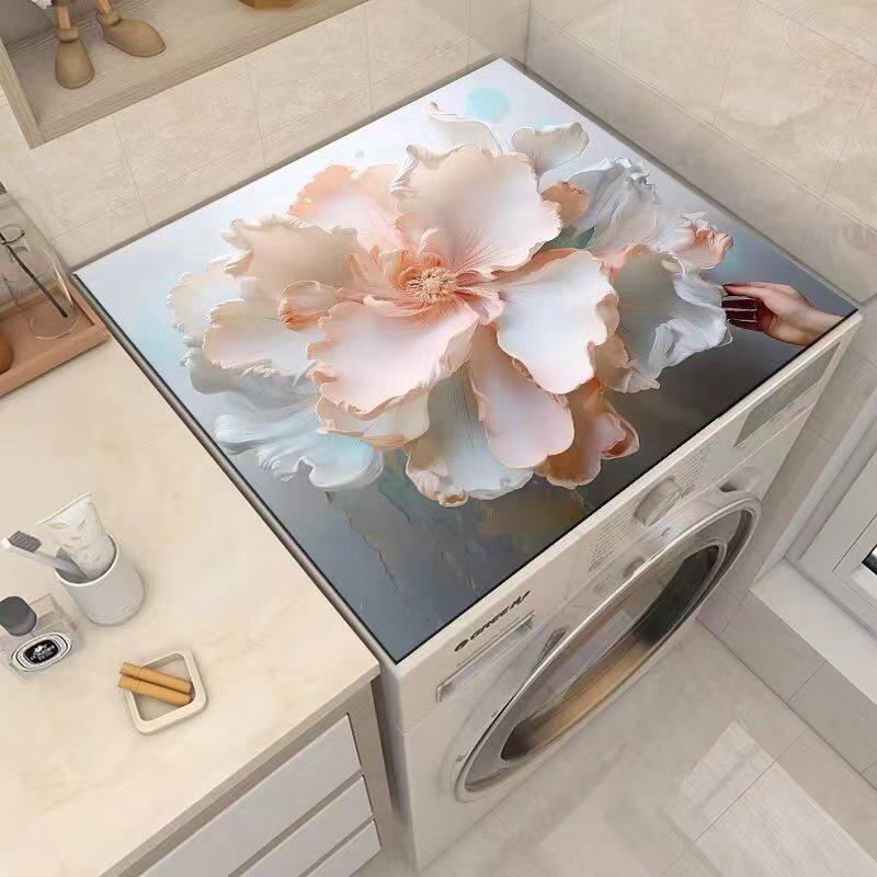 Cross-Border Floral Diatom Mud Cushion: Automatic Drum Washer Dust Cover & Absorbent Table Pad