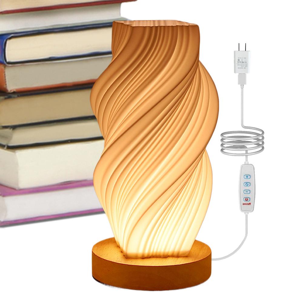 Dimmable Table Lamps For Bedrooms Nightstand Table Bedrooms Lamp Small Table Night Light With 3 Colors 3D Printed Bedside Lamp