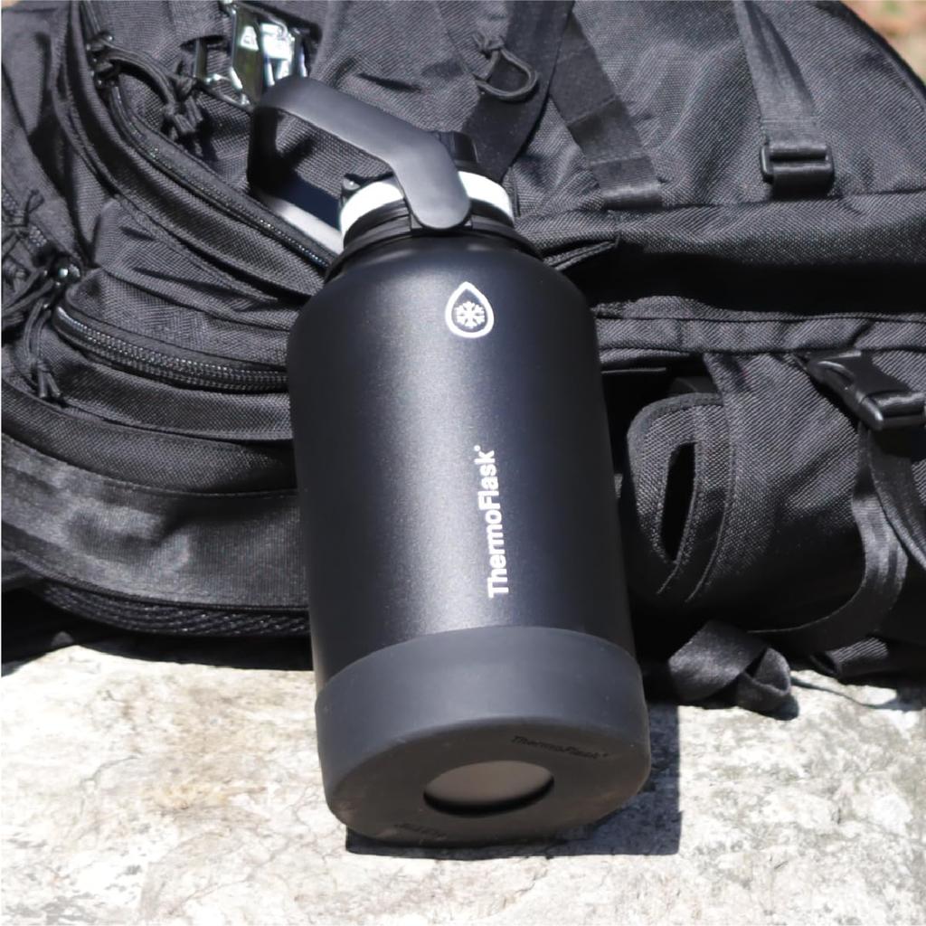 TAKEYA 1.9L Black Thermo Flask, Insulated Stainless Steel Water Bottle, 1900ml, Direct Drinking