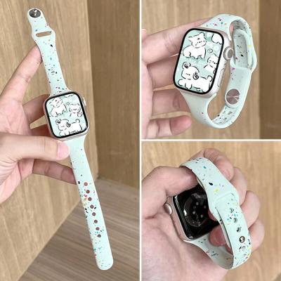 Original Silicone Strap For Apple Watch Band 44mm 45 46 40 41 38 42mm Correa Breathable Iwatch Series 10 9 8 SE 7 6 Ultra 2 49mm