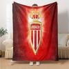 As Monaco Crest Flannel Blanket, Soft Polyester, Modern Design, All-Season for Camping, Travel, Gifts for holidays or birthdays