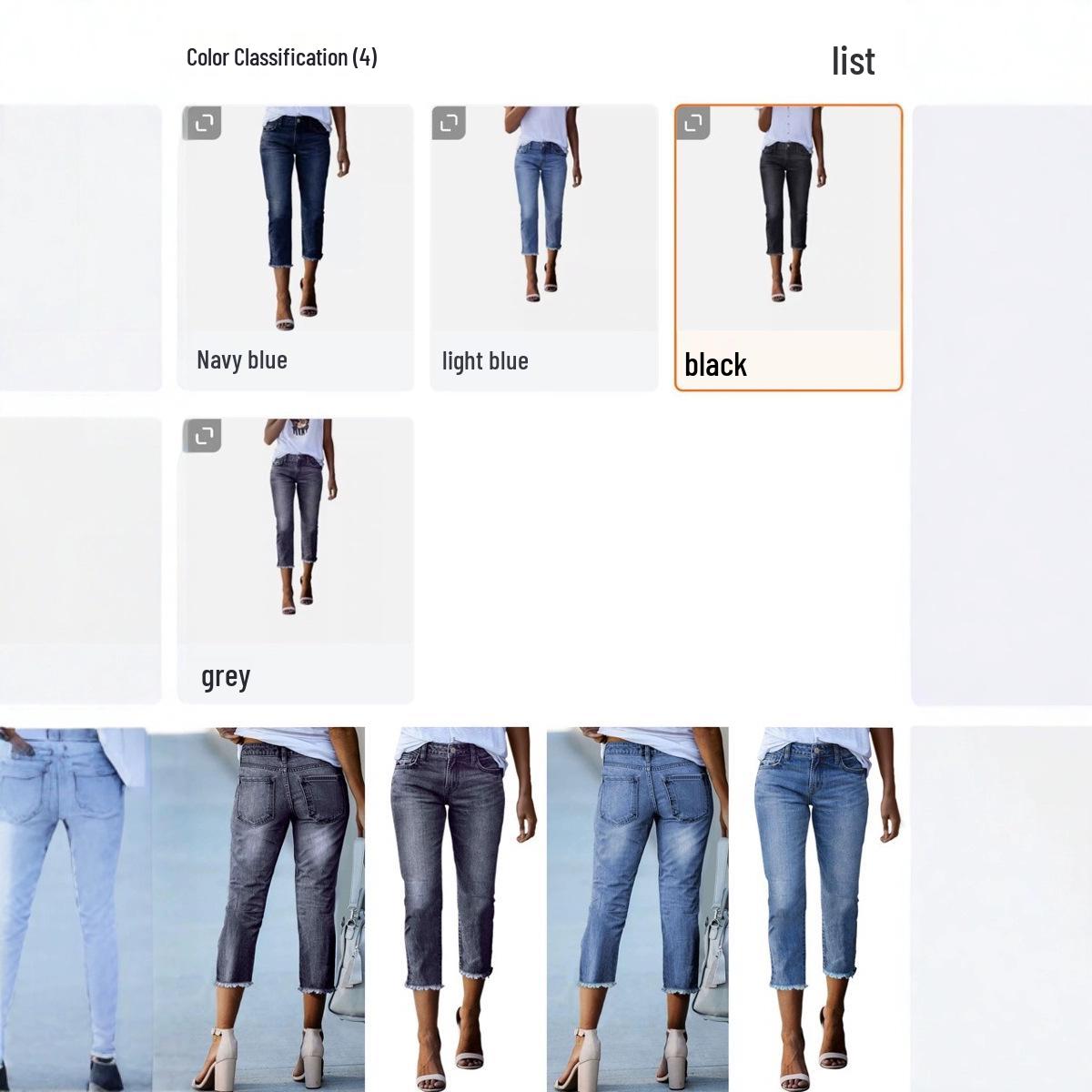 

Retro Slim Fit Women s Cropped Jeans XL чёрный